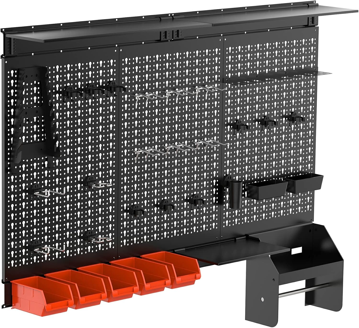 Workshop Tools Shelf - Metalen Pegboard Wandorganizer Paneelset, Garage Gereedschapsopslagsysteem,