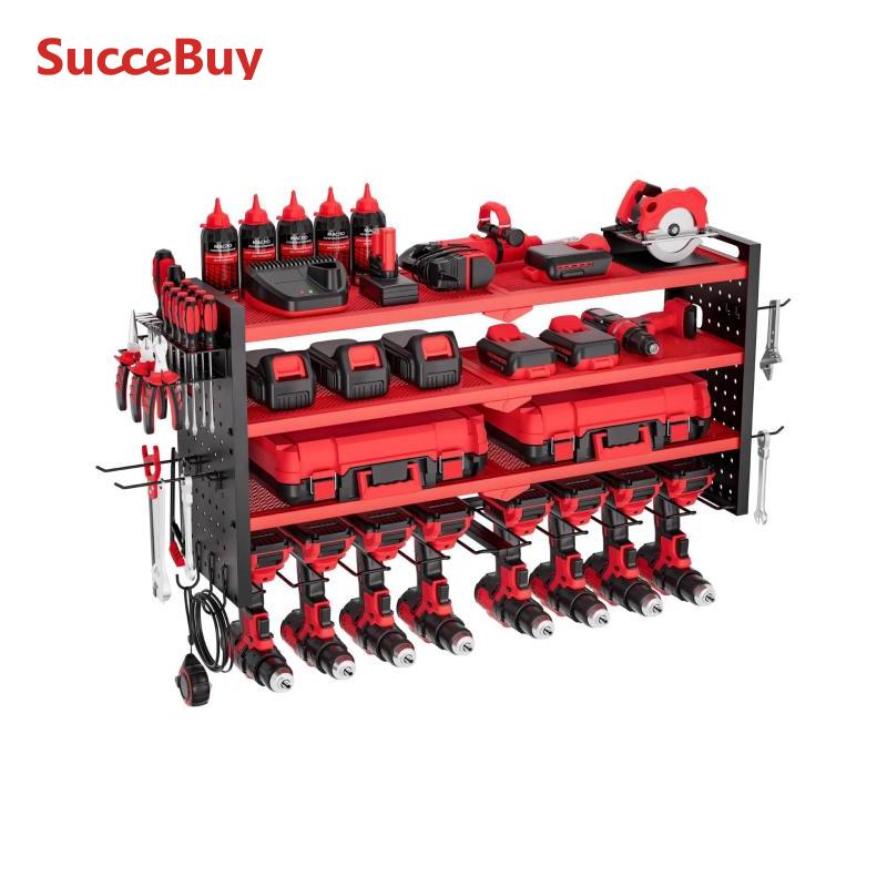 Tools In Electrical Workshop - SucceBuy 4-laags handgereedschap organizer rek wandmontage