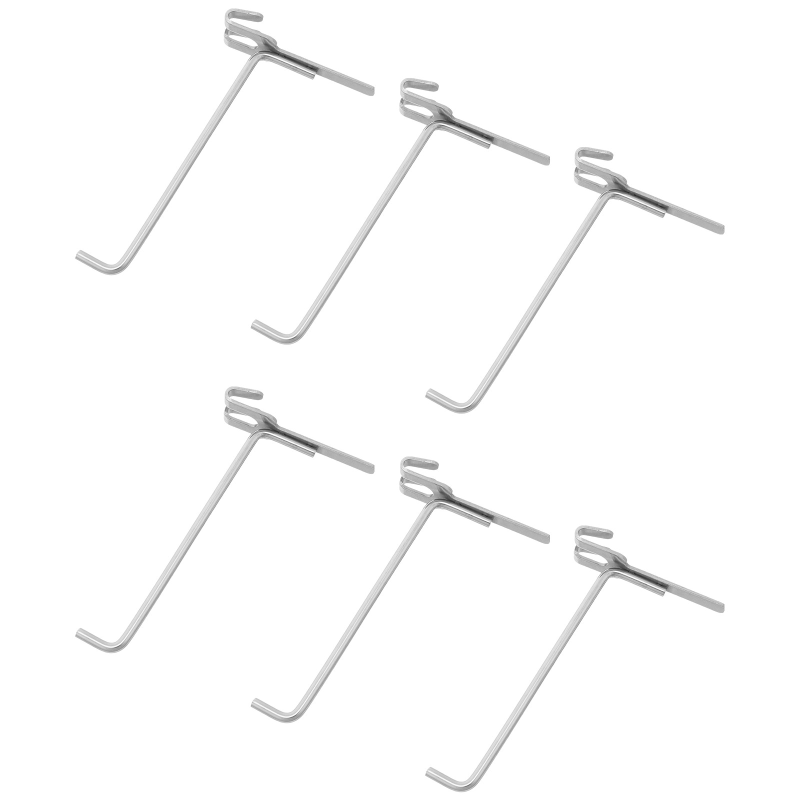 Workshop Tools Shelf - 6 stuks roestvrijstalen pegboard-haken, universele draadplankaccessoires,