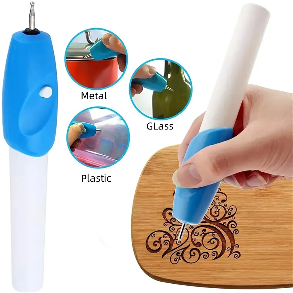 Workshop Tools For Carpentry - Mini elektrische graveerpen blauw DIY miniatuur