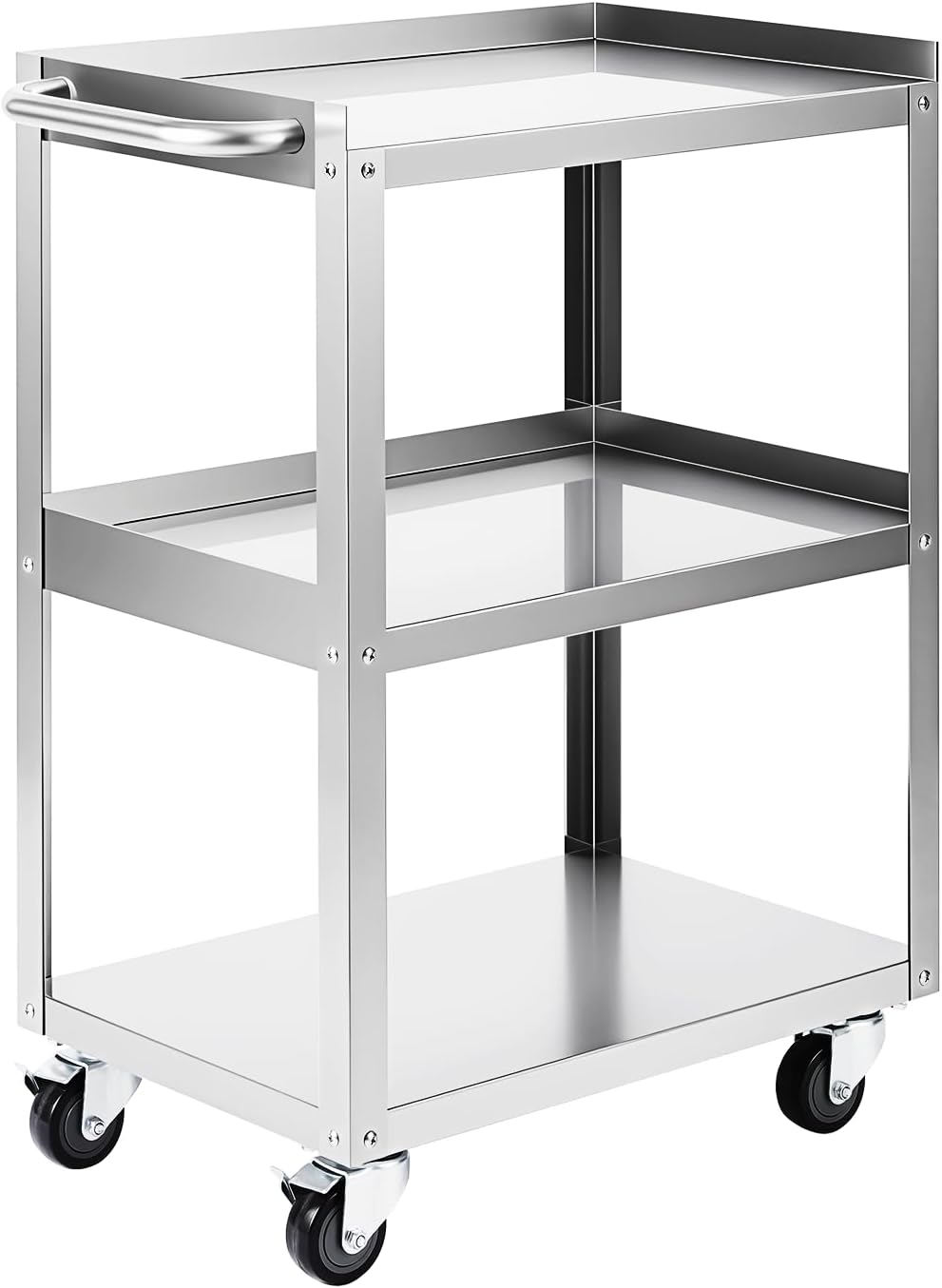 Workshop Tools Shelf - 3-laags roestvrijstalen rolwagen met wielen, 24