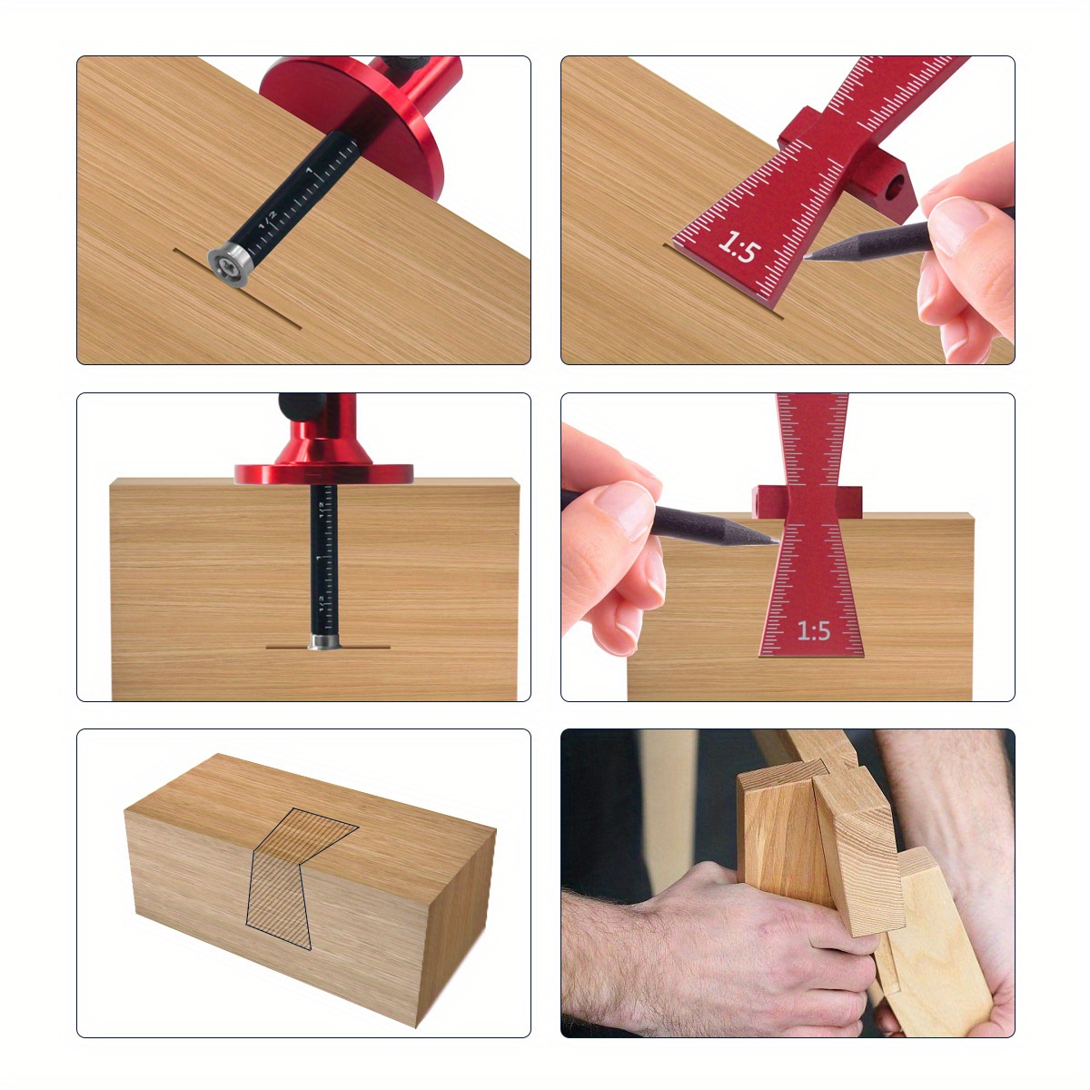 Lagerwielsnijder voor zacht ho - Dovetail Marking Guide recensie en prijs