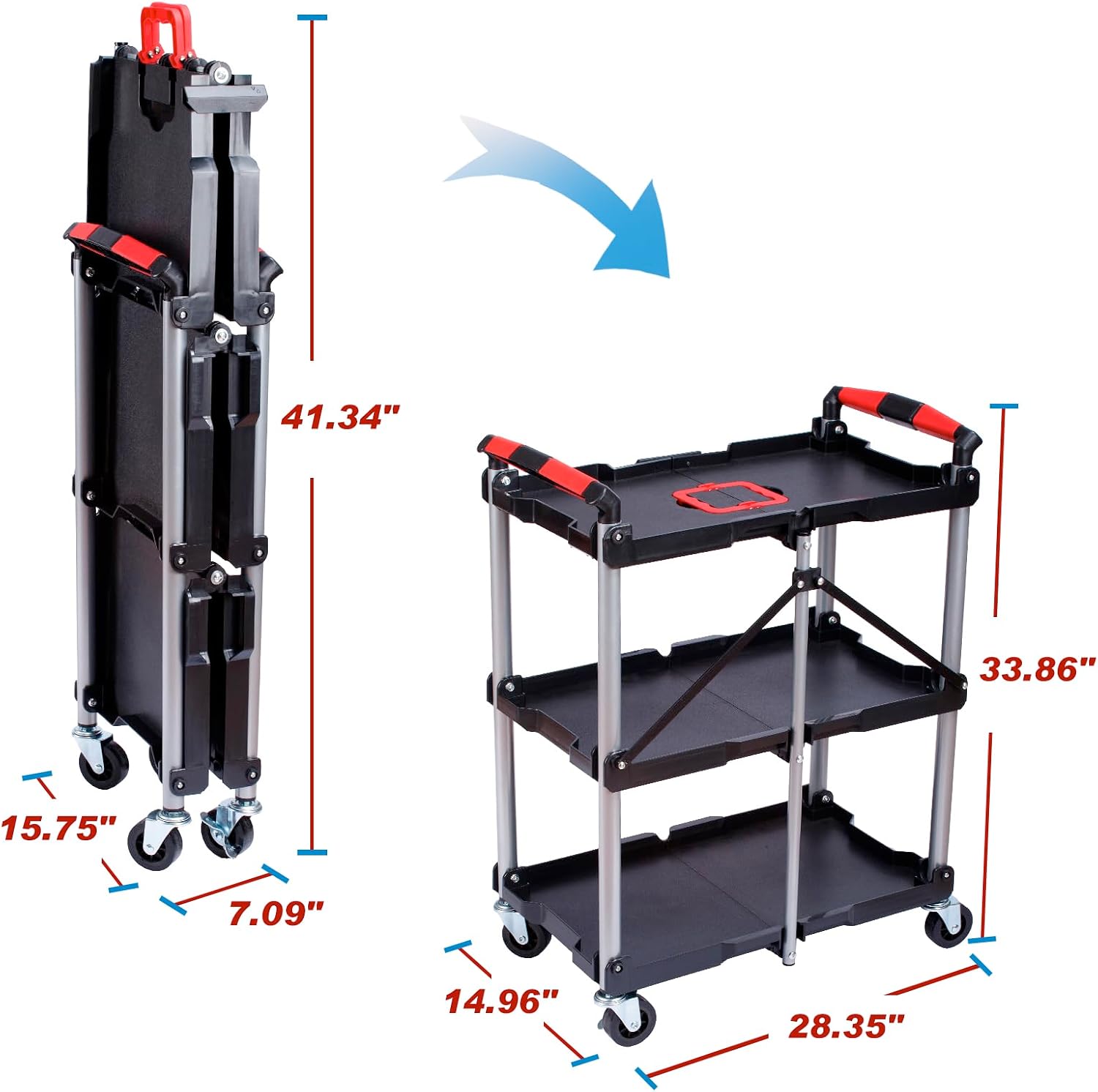 3-laags opvouwbare rollende we - Workshop Tools Shelf recensie en prijs